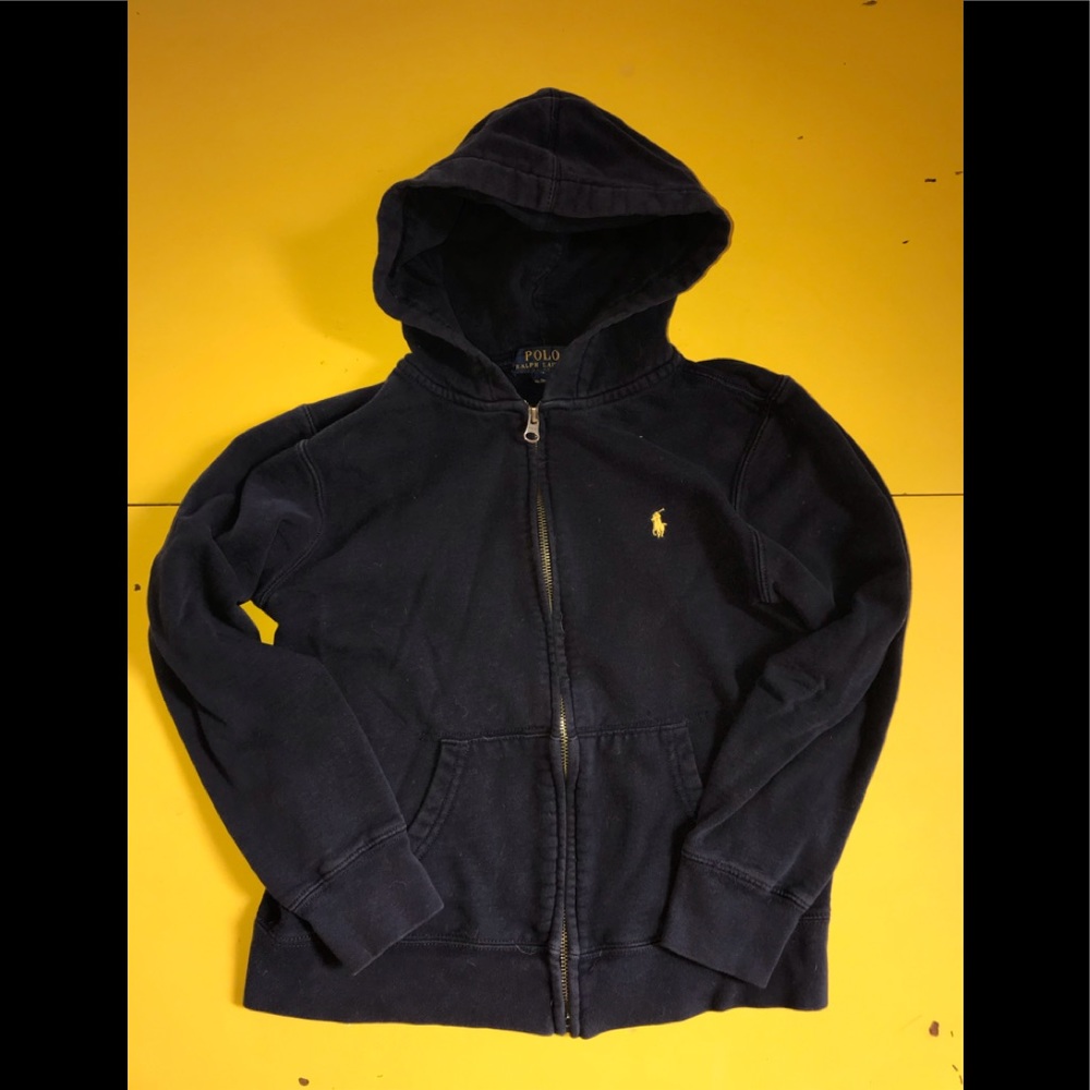 Used Boys Youth RL Hoodie Zip up Sweatshirt.
